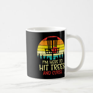 Hit Trees And Curse Sunset Retro Disc Golf Frisbee Coffee Mug
