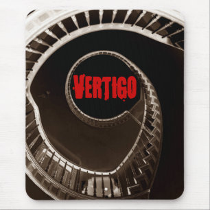 Hitchcock-esque Vertigo Dark Circular Stairwell Mouse Pad