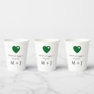 'Hitched and Happy on the Green' Golf Wedding Paper Cups