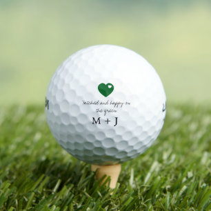 'Hitched and Happy on the Green' Wedding Favour  Golf Balls