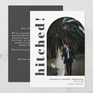 Hitched Grey Arch Photo Wedding Elopement Announcement