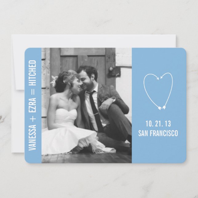 HITCHED WEDDING ANNOUNCEMENT - FLAT (Front)