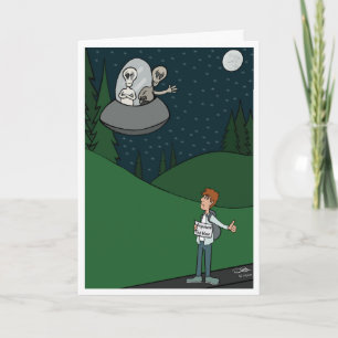 Hitchhiking Folded Greeting Card