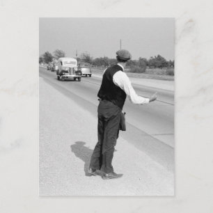 Hitching a Ride, 1939 Postcard