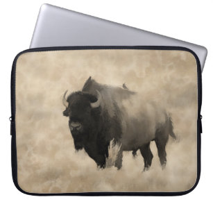Hitching a Ride  -  Bison-lover's Design Laptop Sleeve