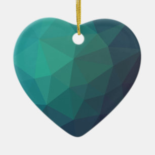 Hitech 3d blue heart ceramic ornament