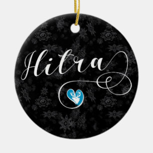 Hitra Flag Heart, Norway Ceramic Ornament