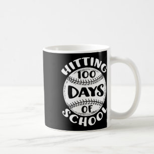 Hitting 100 Days Of School Baseball Player Teacher Coffee Mug
