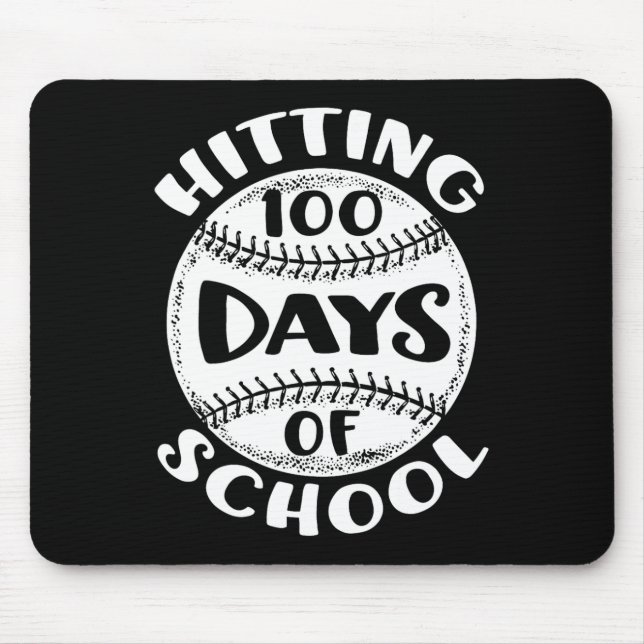 Hitting 100 Days Of School Baseball Player Teacher Mouse Pad (Front)
