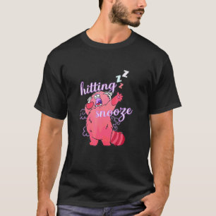Hitting Snooze Cat Alarm Clock Sleeping Nap Mornin T-Shirt