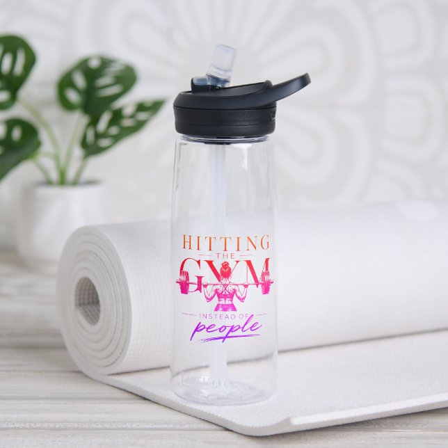 Hitting The Gym Instead Of People Water Bottle (Yoga (Rotated))
