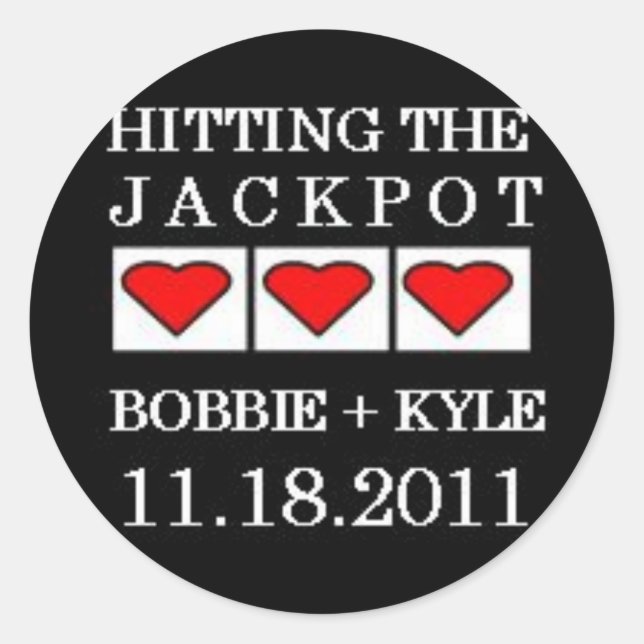 Hitting the Jackpot Classic Round Sticker (Front)