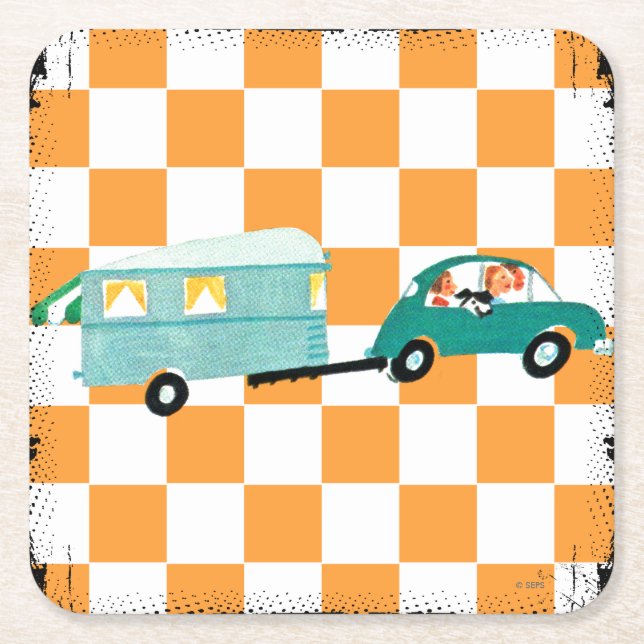 Hitting the Open Road 1 Square Paper Coaster (Front)