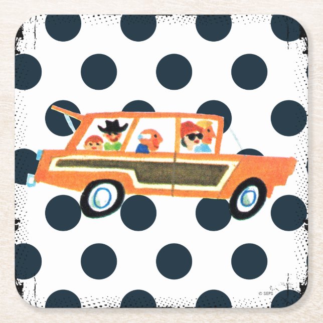 Hitting the Open Road 4 Square Paper Coaster (Front)