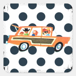 Hitting the Open Road 4 Square Sticker