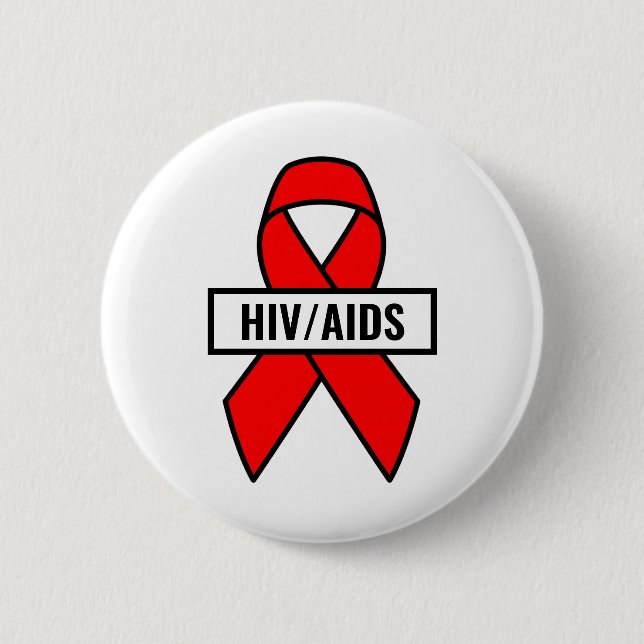 HIV/AIDS 6 CM ROUND BADGE (Front)