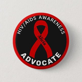 HIV/AIDS  Advocate Ribbon Black Button