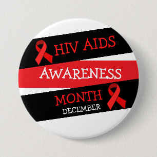 HIV AIDS AWARENESS MONTH December Button