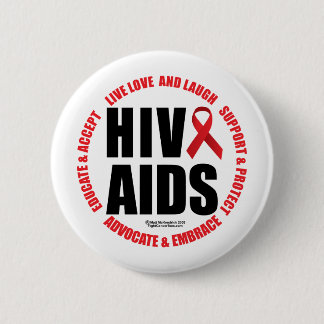 HIV/AIDS Live Love Laugh 6 Cm Round Badge