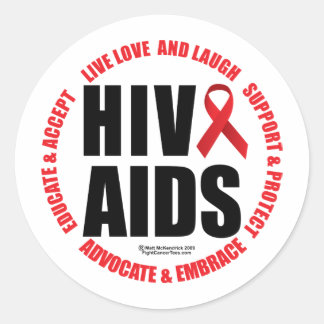 HIV/AIDS Live Love Laugh Classic Round Sticker