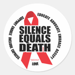 HIV/AIDS: Silence Equals Death Classic Round Sticker