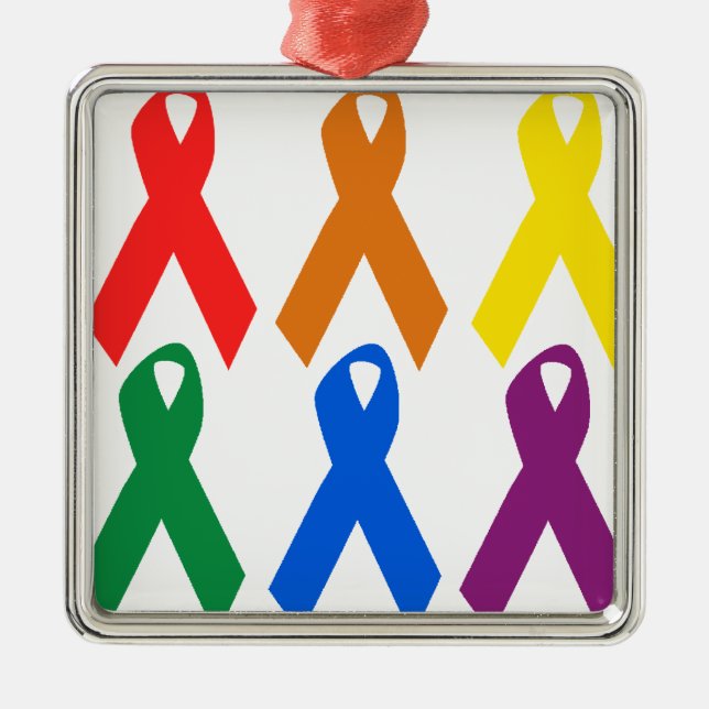 HIV AWARENESS / AIDS AWARENESS METAL TREE DECORATION (Front)