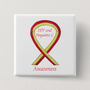 HIV - Hepatitis C Awareness Angel HCV Ribbon Pins