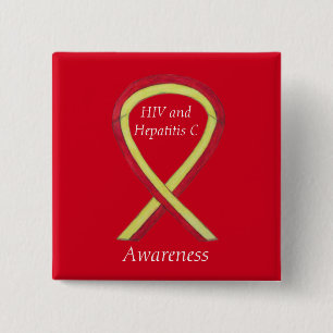 HIV - Hepatitis C Awareness Angel HCV Ribbon Pins