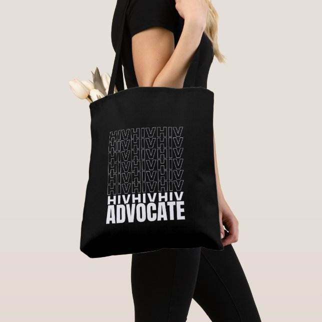 HIV HIV HIV Advocate Tote Bag (Close Up)