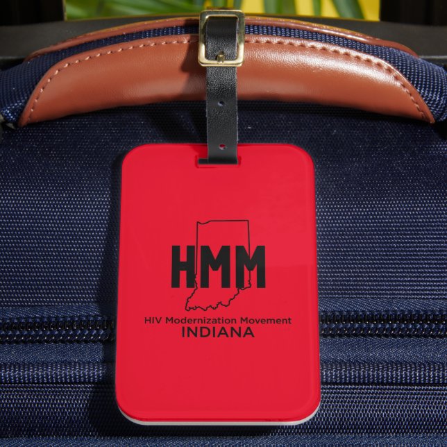 HIV Modernisation Movement Indiana Luggage Tag (Front Insitu 2)