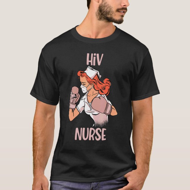 Hiv Nurse  Boxing Gloves Fighter T-Shirt (Front)
