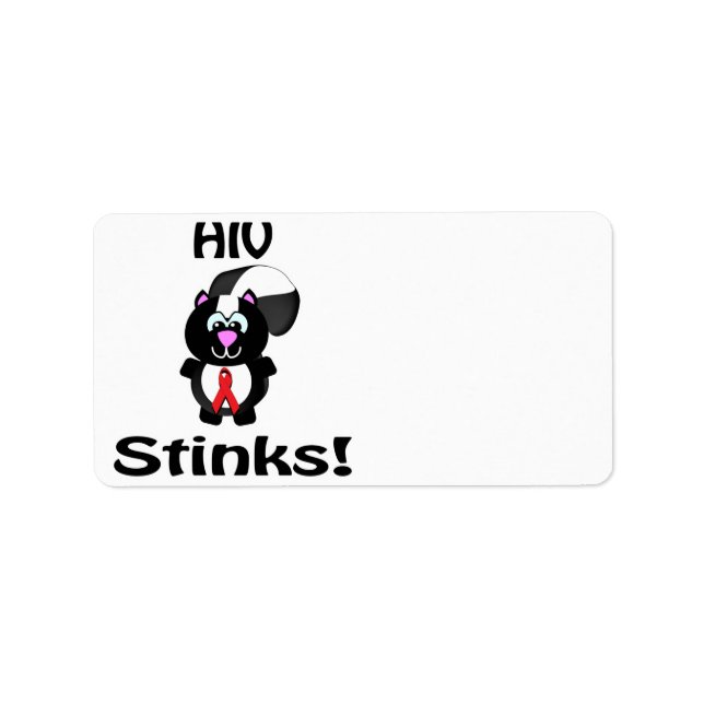 HIV Stinks Skunk Awareness Design Label (Front)