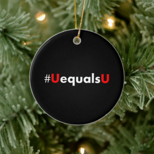 HIV Undetectable Equals Untransmittable - Minimali Ceramic Ornament