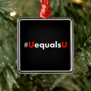 HIV Undetectable Equals Untransmittable - Minimali Metal Ornament