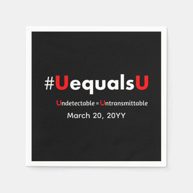 HIV Undetectable Equals Untransmittable - Minimali Napkin (Front)