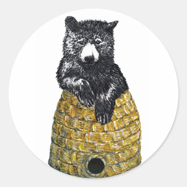 hive bear classic round sticker (Front)