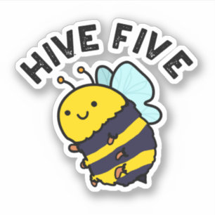 Hive Five Funny High Five Bee Pun 