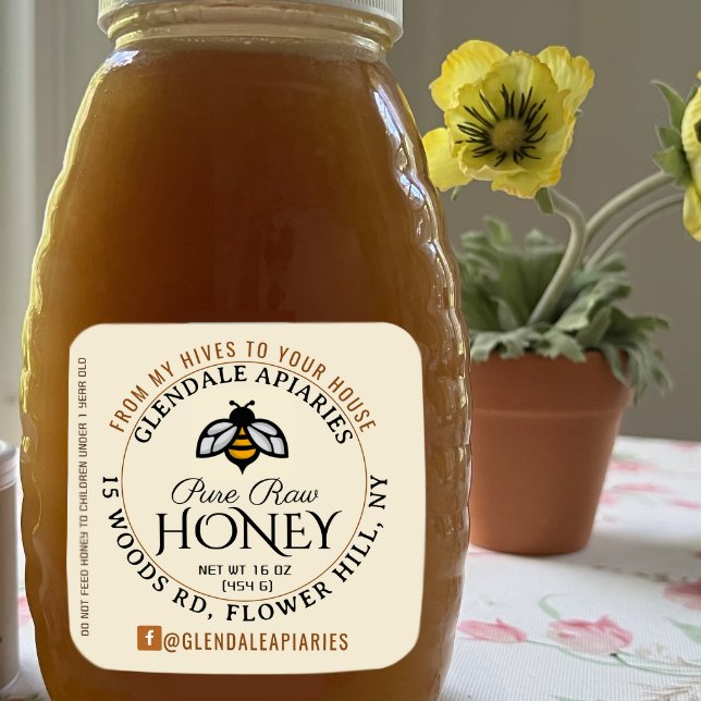 Hives to House Pure Raw Honey Honeybee Sticker     (Creator Uploaded)