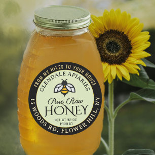 Hives to House Pure Raw Honey Honeybee Sticker    