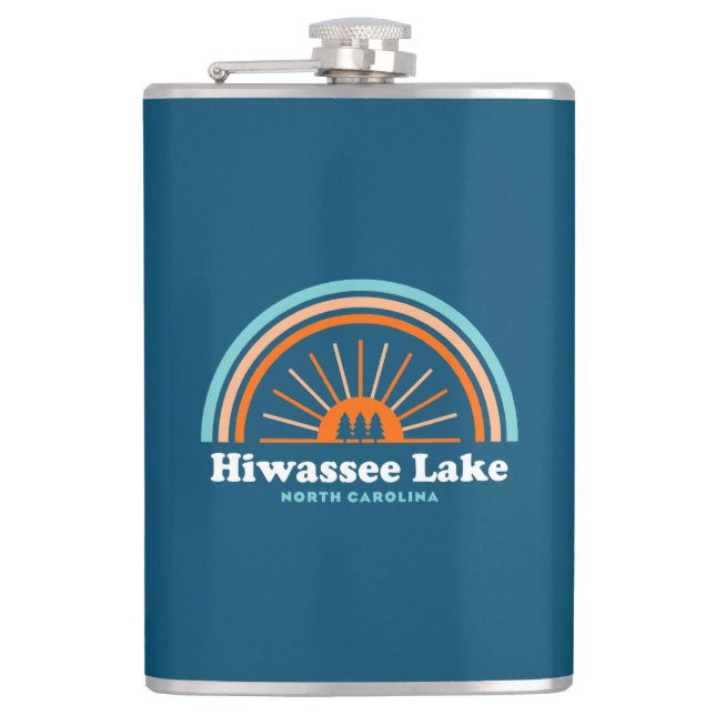 Hiwassee Lake North Carolina Rainbow Hip Flask (Front)