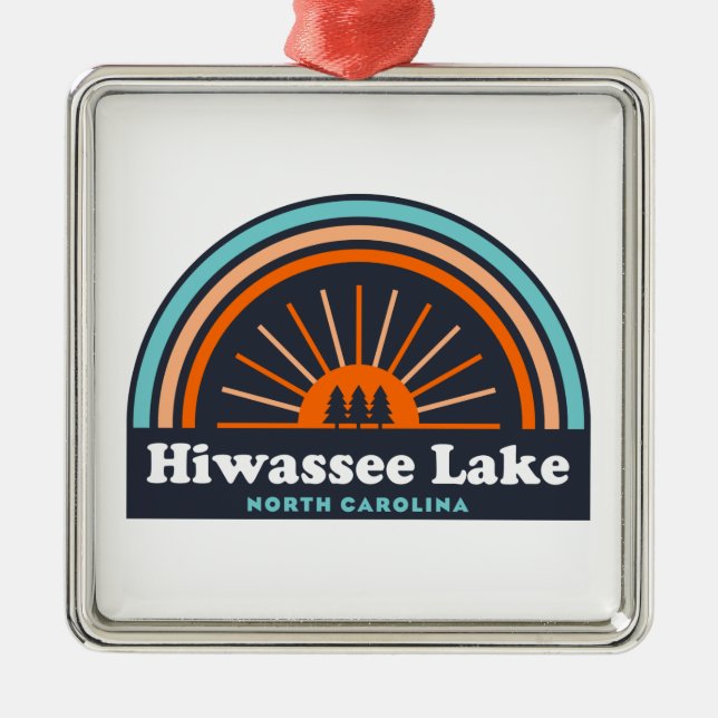 Hiwassee Lake North Carolina Rainbow Metal Ornament (Front)