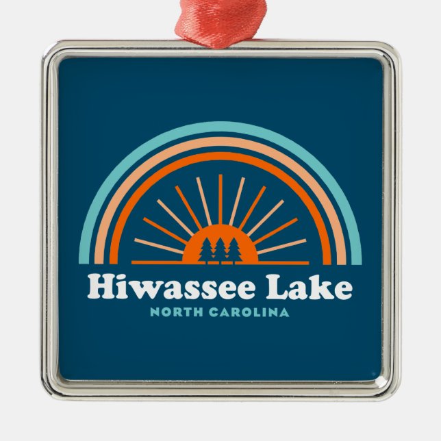 Hiwassee Lake North Carolina Rainbow Metal Ornament (Front)
