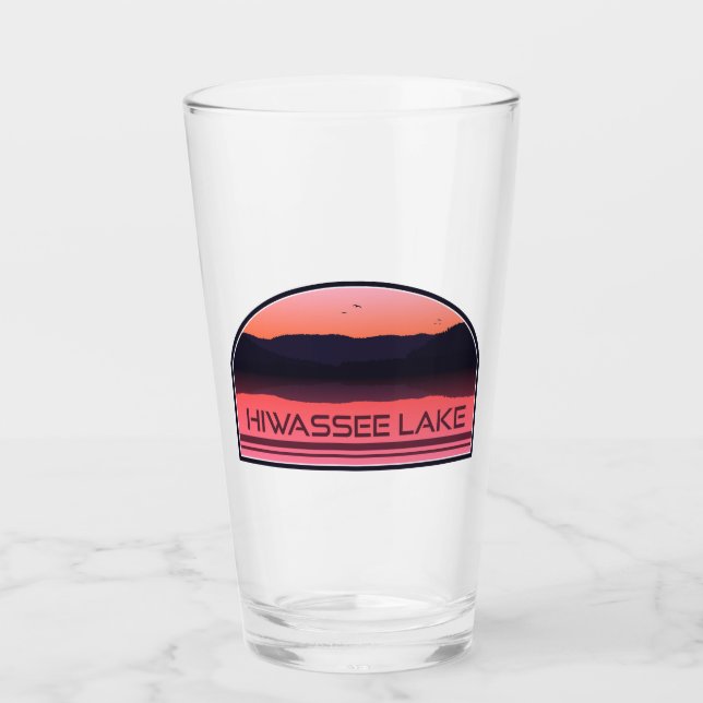 Hiwassee Lake North Carolina Red Sunrise Glass (Front)