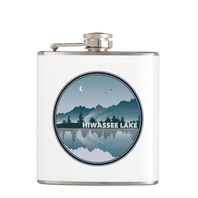 Hiwassee Lake North Carolina Reflection Hip Flask (Front)