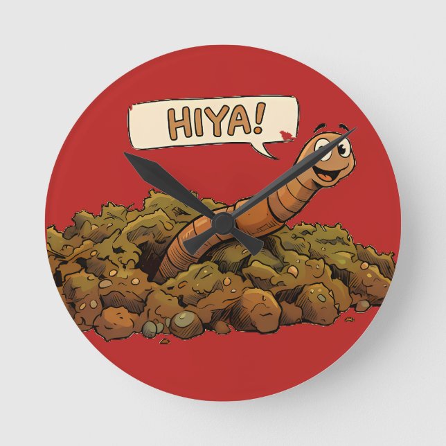 "Hiya!" From Below Round Clock (Front)