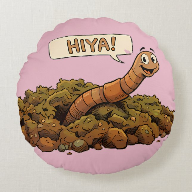 "Hiya!" From Below Round Cushion (Front)