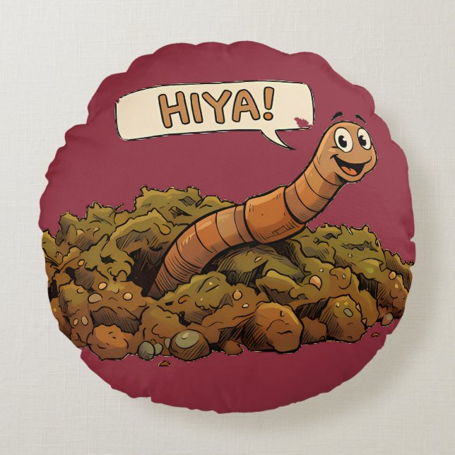 "Hiya!" From Below Round Cushion (Front)