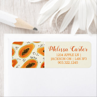 Hiya Papaya Pattern Return Address Label