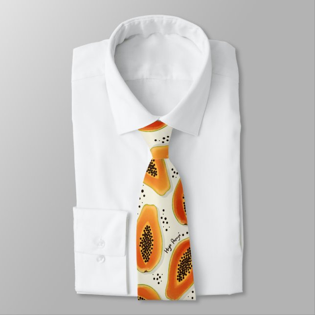 Hiya Papaya Pattern  Tie (Tied)