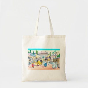 Hiyoshi Mamoru Korean Market japanese scenery art Tote Bag